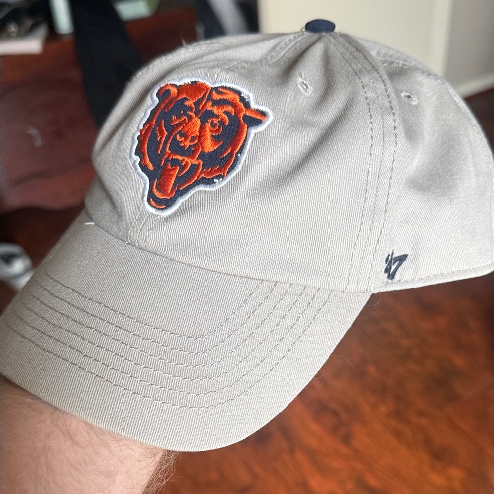 Chicago Bears Logo Baseball Cap in Light Gray with Orange/Navy Patch